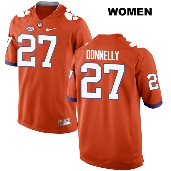 Women's Clemson Tigers #27 Carson Donnelly Stitched Orange Authentic Style 2 Nike NCAA College Football Jersey KHA1146MA